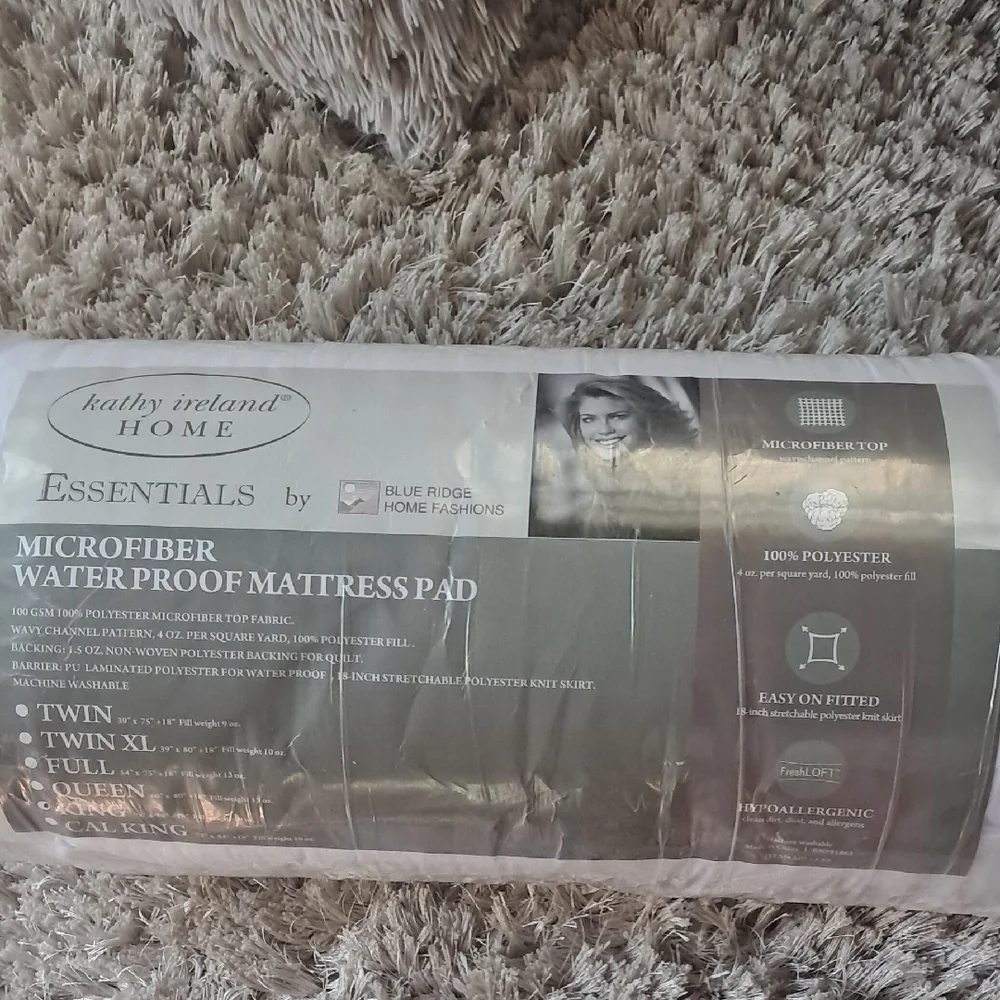 kathy ireland Home Essentials Microfiber Waterproof Mattress Pad - Gray